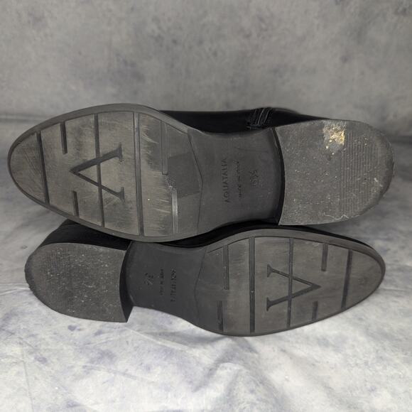 Aquatalia Black Leather Nerina Knee High Tall Riding Boot in Black, Size 6.5 - Picture 13 of 14